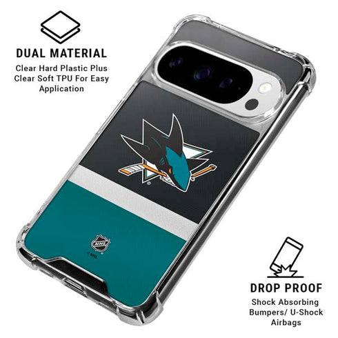NHL San Jose Sharks Jersey Google Pixel 10 Pro XL Clear Case